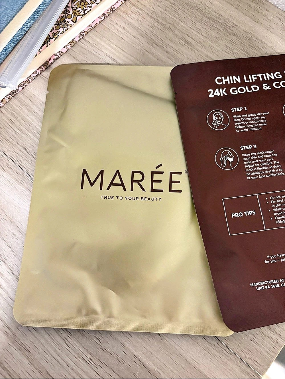 Marée Chin Lifting Mask 24K Gold & Collagen Facial Sheet Mask